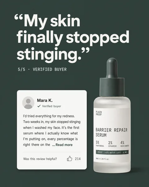Plain Proof, Konzept 08: Review Card, Static Ad